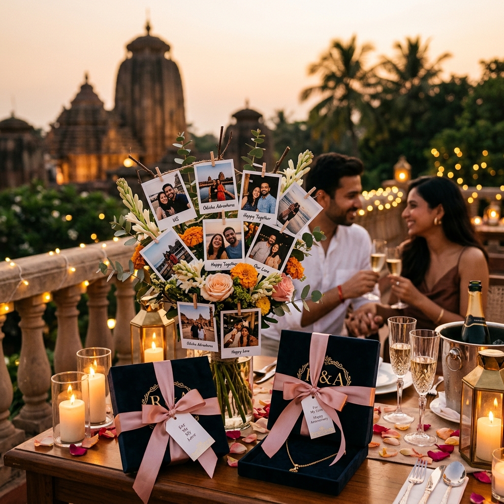 Anniversary Photo Bouquet Setup